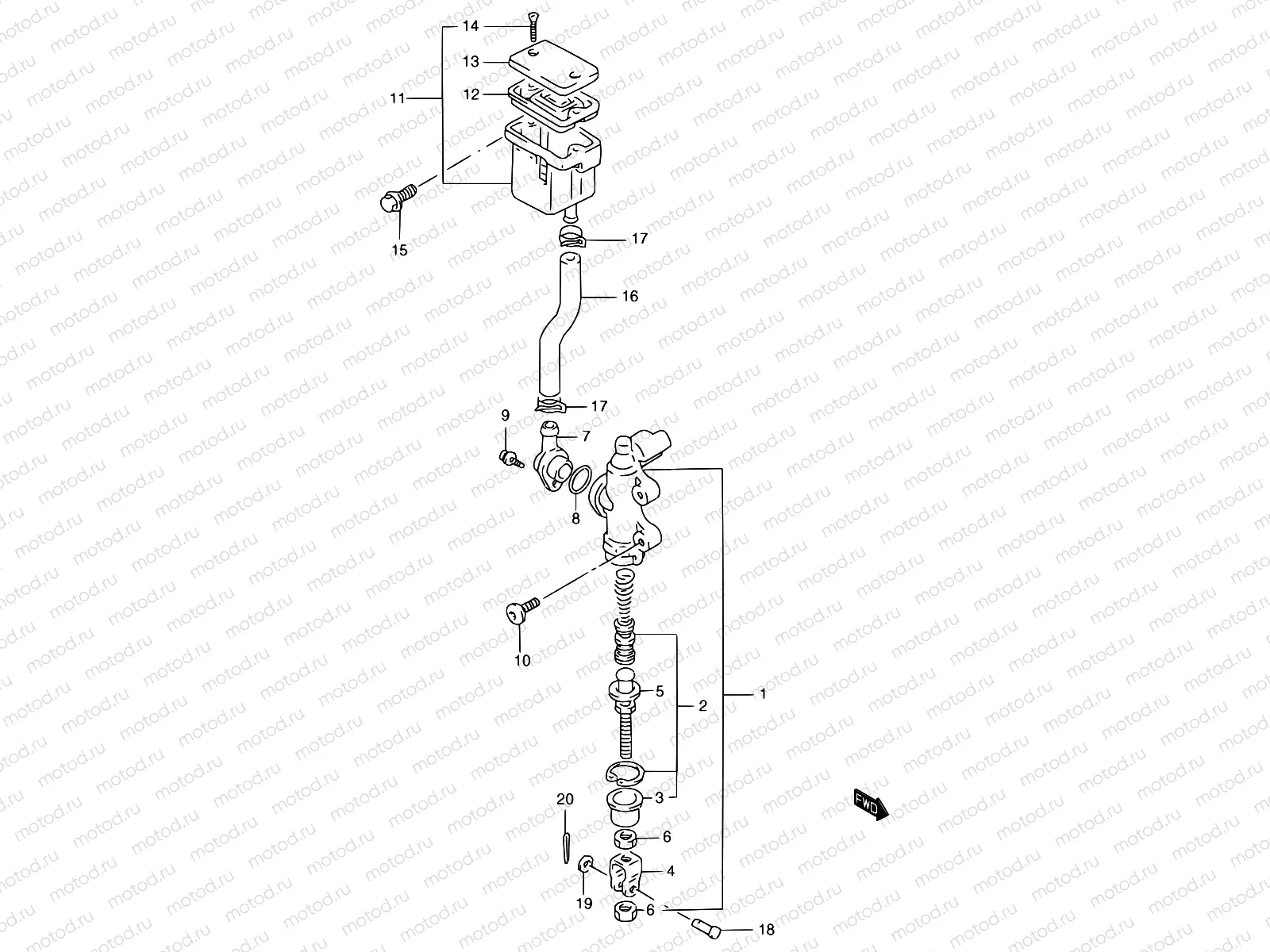 60A - REAR MASTER CYLINDER (GSF1200SAV/SAW/SAX/SAY)