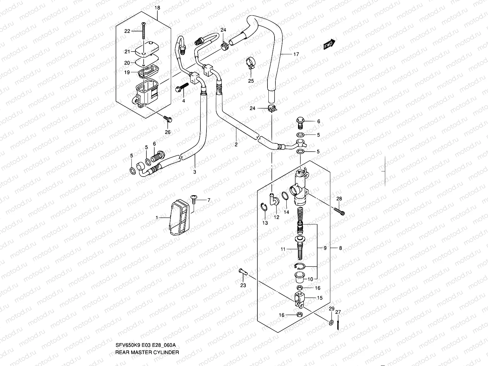 60A - REAR MASTER CYLINDER (SFV650AL0)