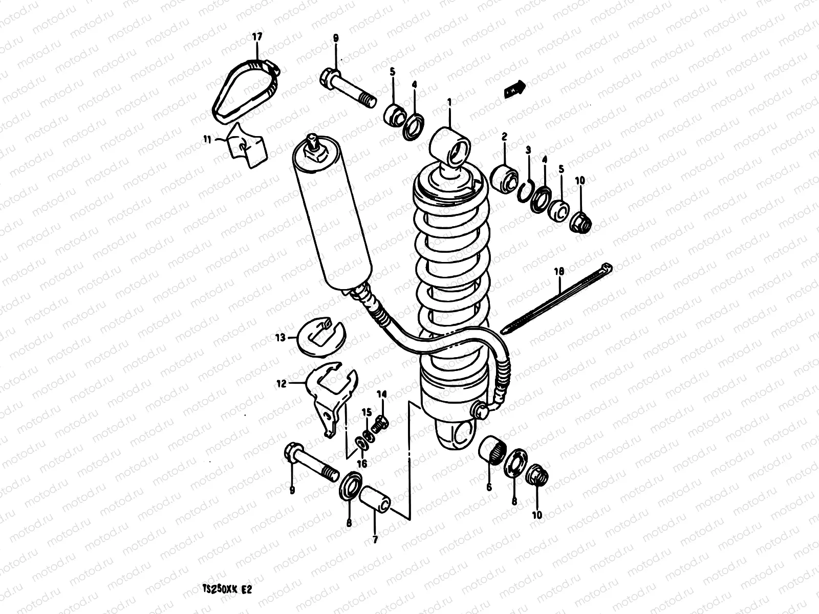 60A - REAR SHOCK ABSORBER (MODEL K)