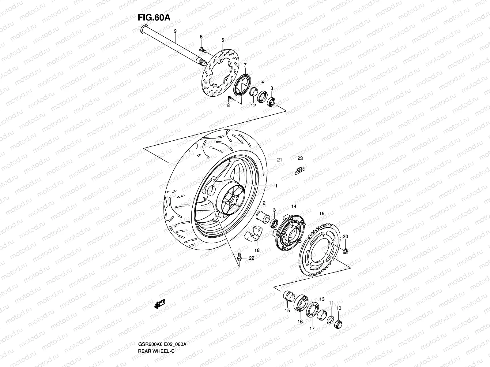 60A - REAR WHEEL (GSR600AK7/UAK7/AK8/UAK8/AK9/UAK9/AL0/UAL0)