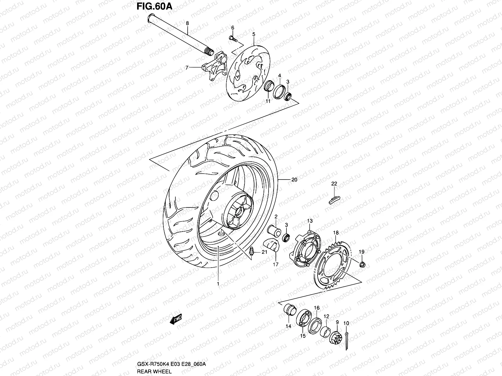 60A - REAR WHEEL (GSX-R750XK5)