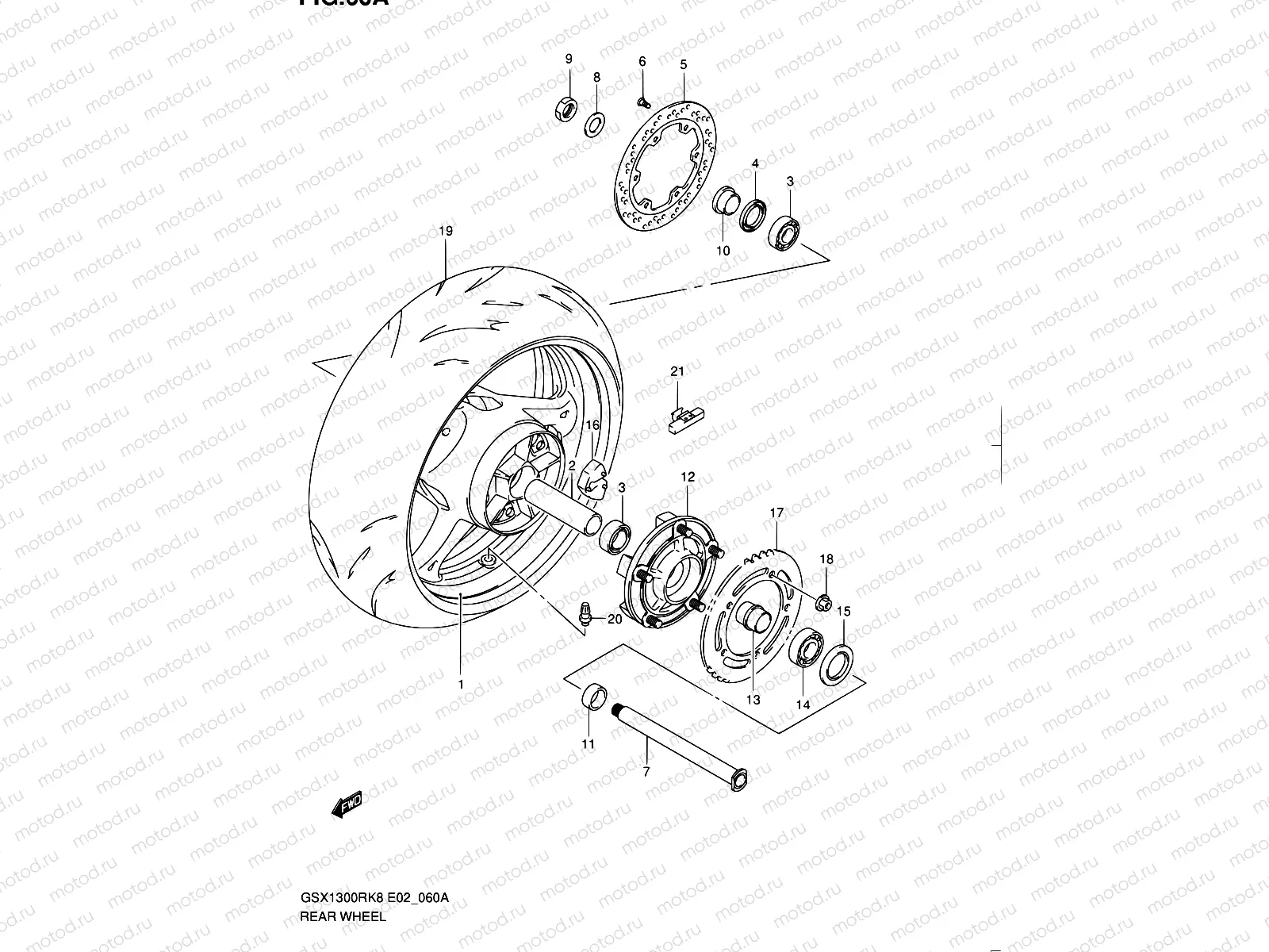 60A - REAR WHEEL (MODEL L0)