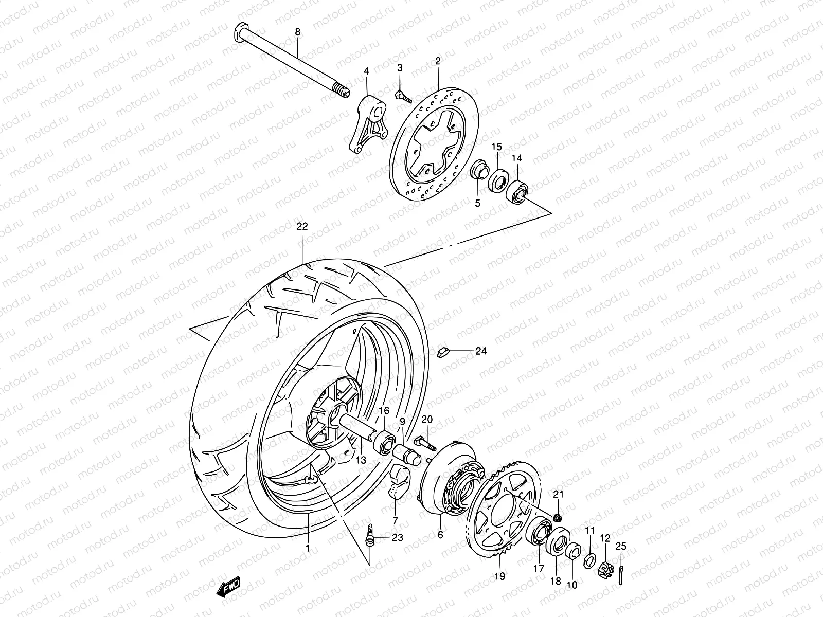 60A - REAR WHEEL (MODEL S/T/V/W)