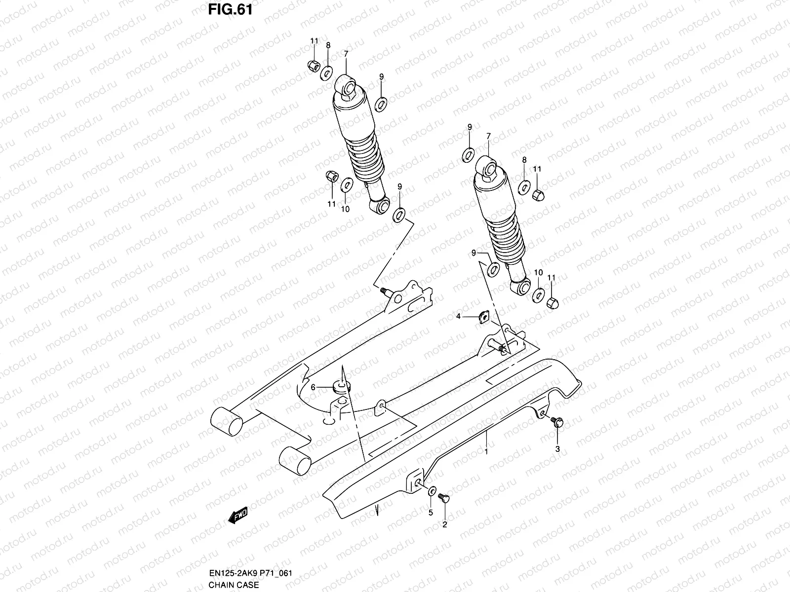 61 - CHAIN CASE (EN125HUK9/HUZK9)