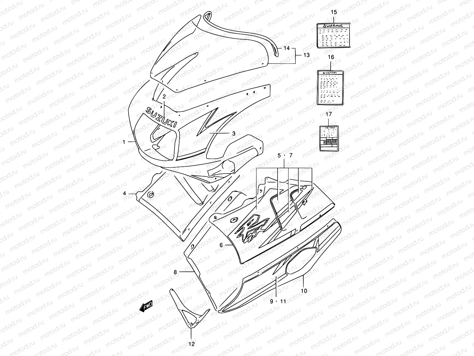 61 - COWLING BODY (MODEL N N67)