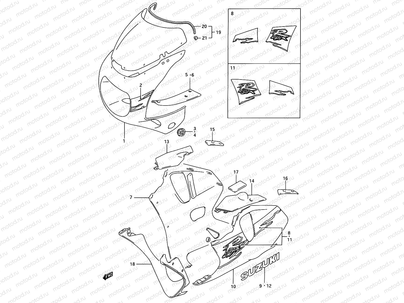 61 - COWLING BODY (MODEL R 1UJ)