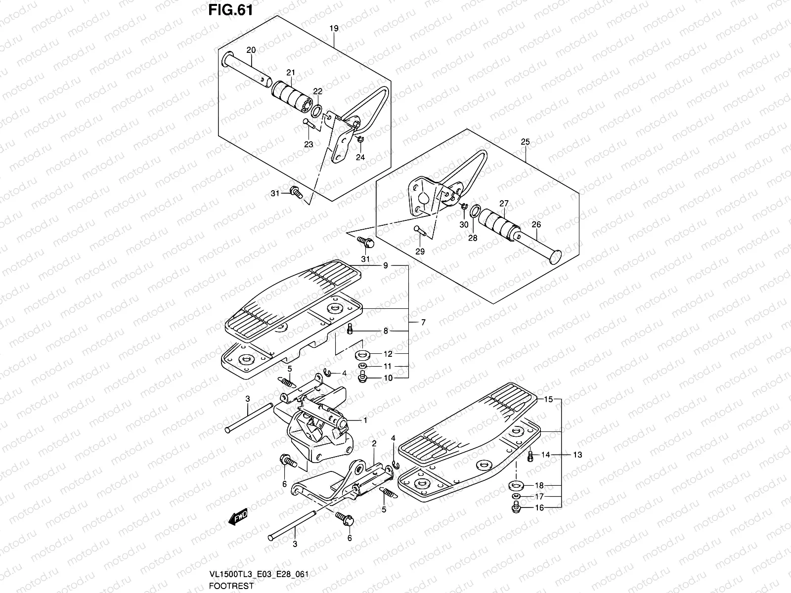61 - FOOTREST (VL1500TL3 E33)