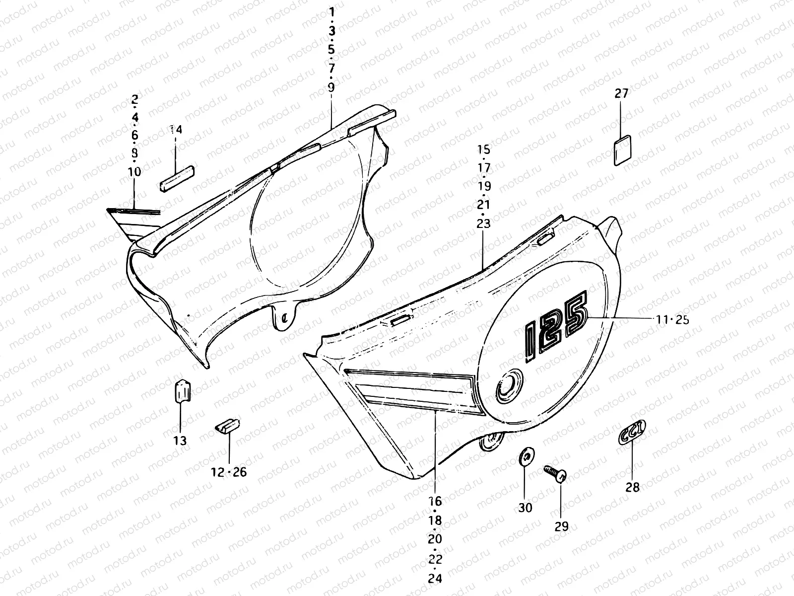 61 - FRAME COVER (TS125ERX)