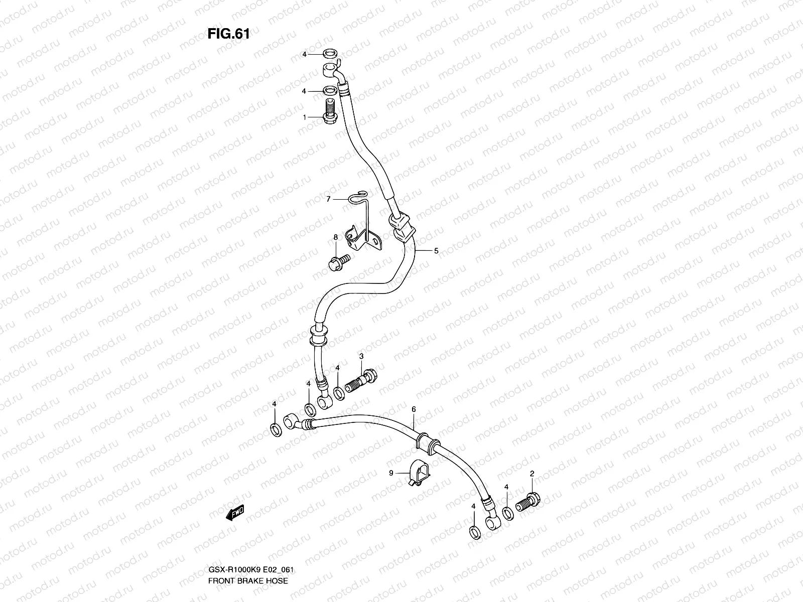 61 - FRONT BRAKE HOSE