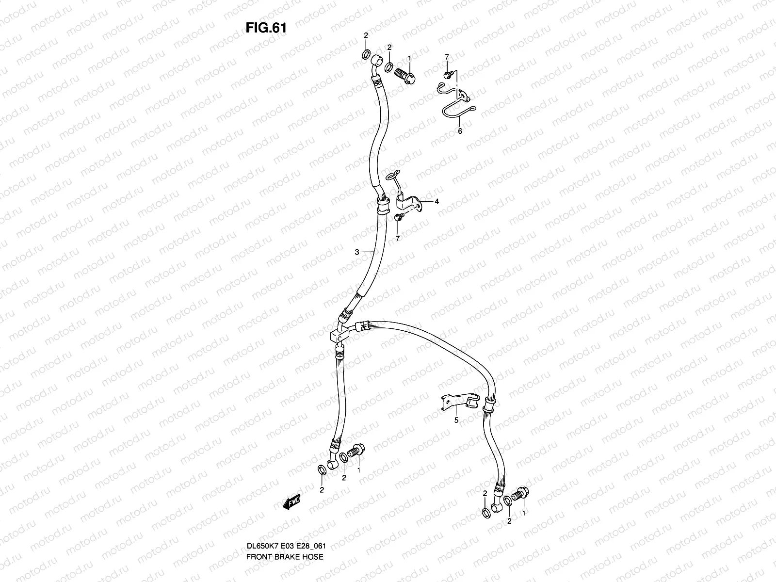 61 - FRONT BRAKE HOSE (DL650K7/K8/K9/L0)
