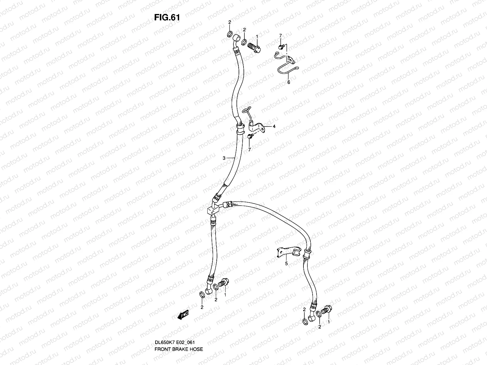 61 - FRONT BRAKE HOSE (DL650K7/K8/K9/L0/UEL0)