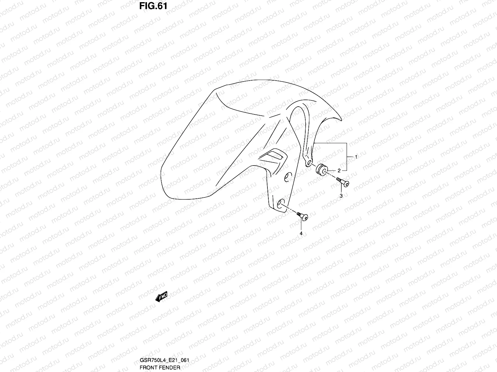 61 - FRONT FENDER (GSR750UEL4 E21)