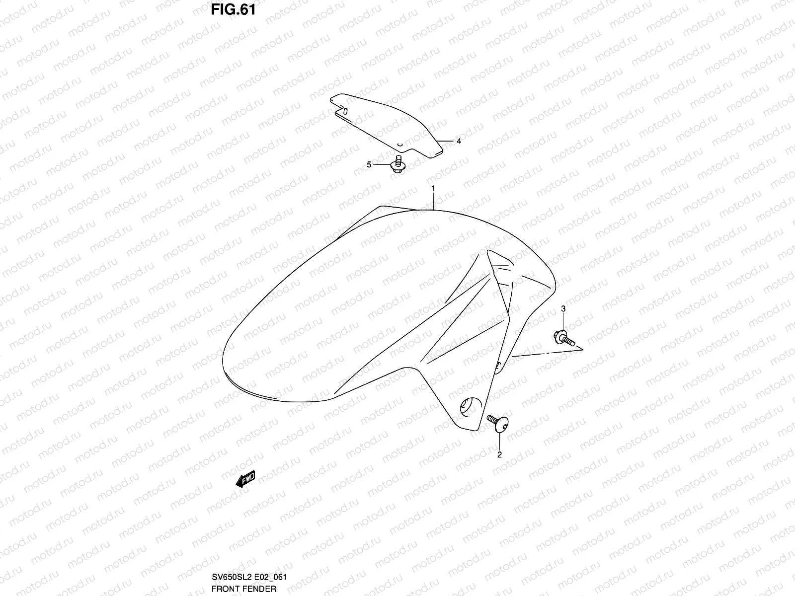 61 - FRONT FENDER (SV650SL2 E02)