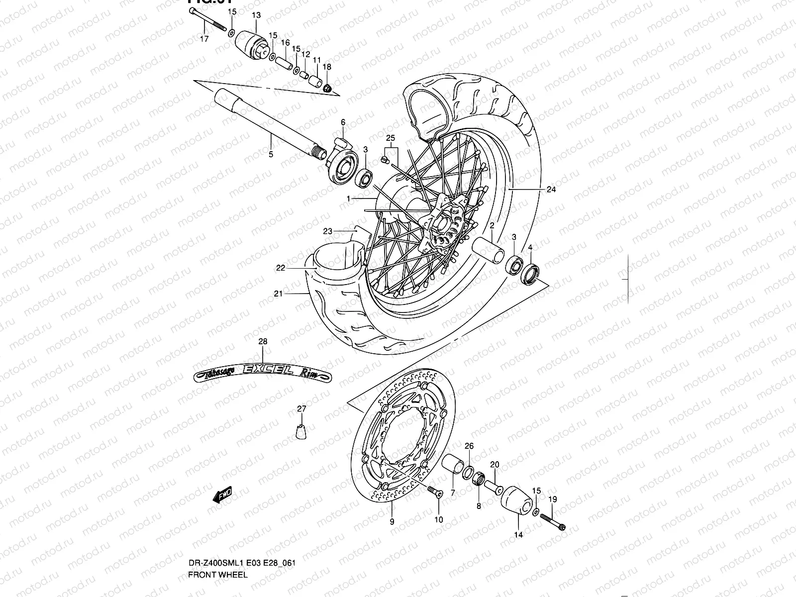 61 - FRONT WHEEL