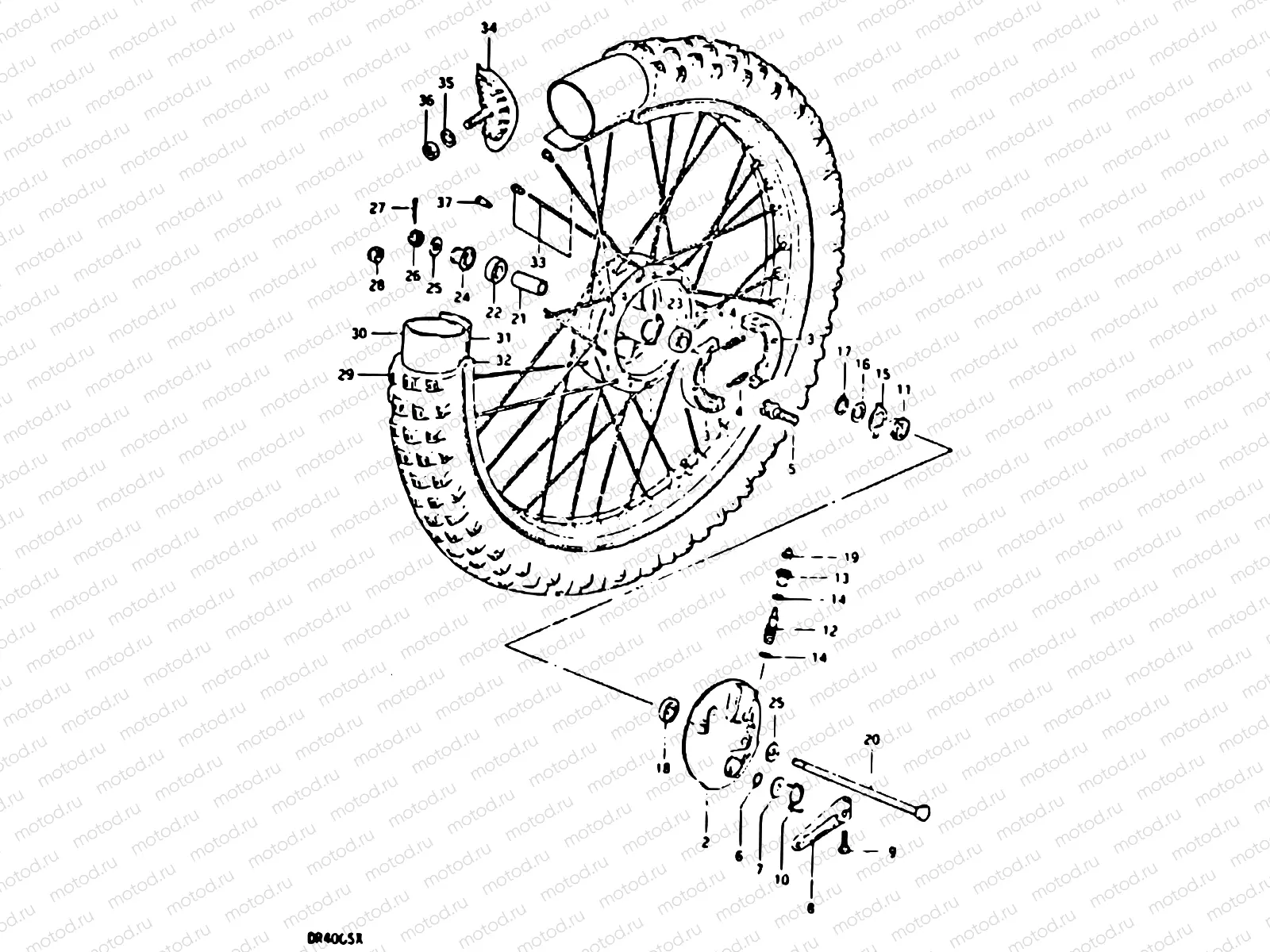 61 - FRONT WHEEL (DR400SX)