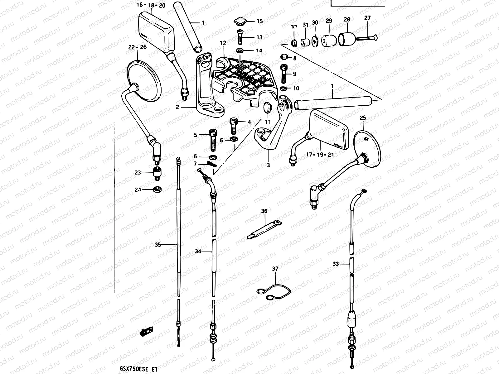 61 - HANDLE BAR (GSX750ESD)