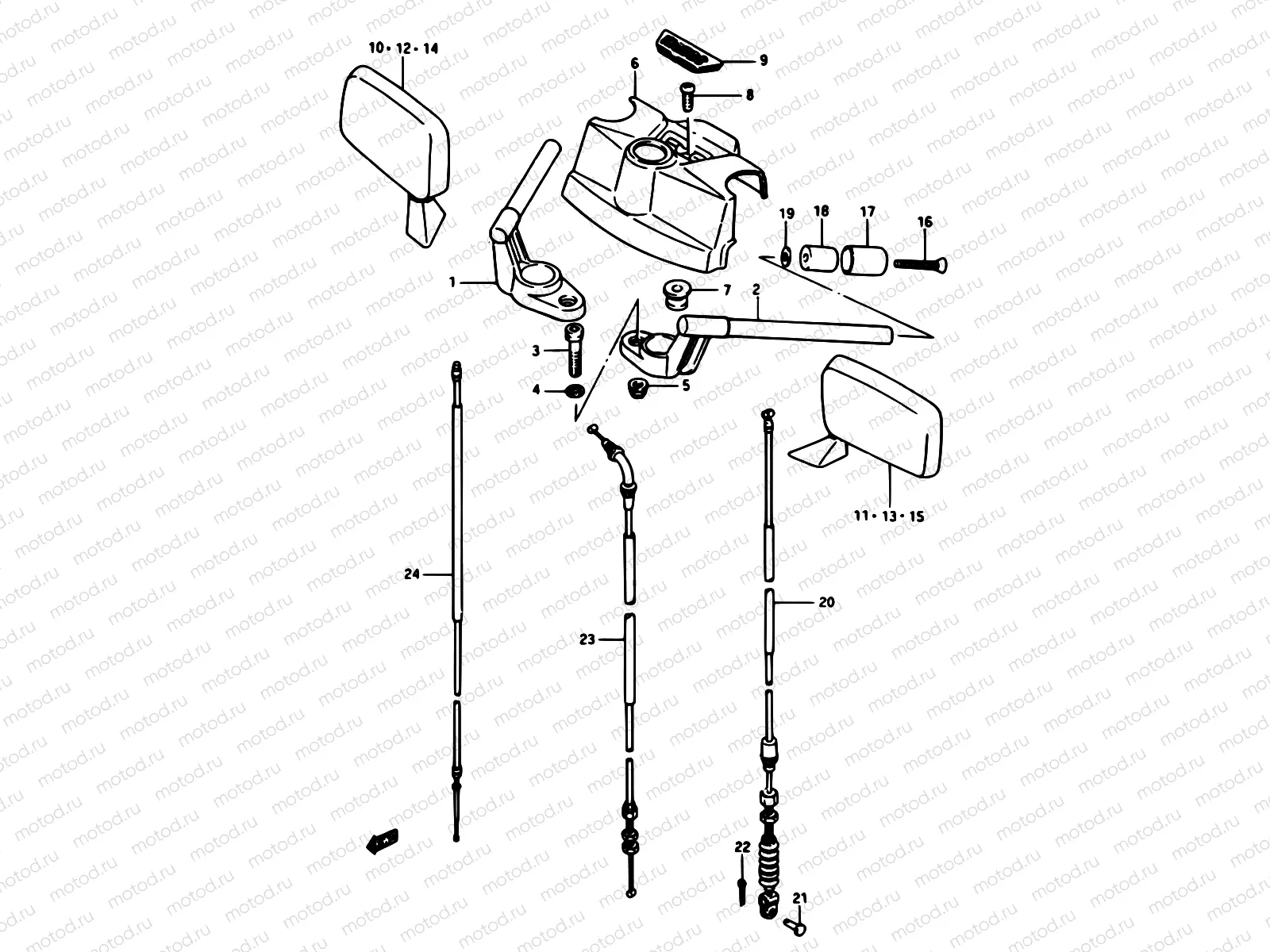 61 - HANDLEBAR (GSX1100ESE/EFE/ESF/EFF/ESG/EFG,GS1150ESF/EFF/EFG