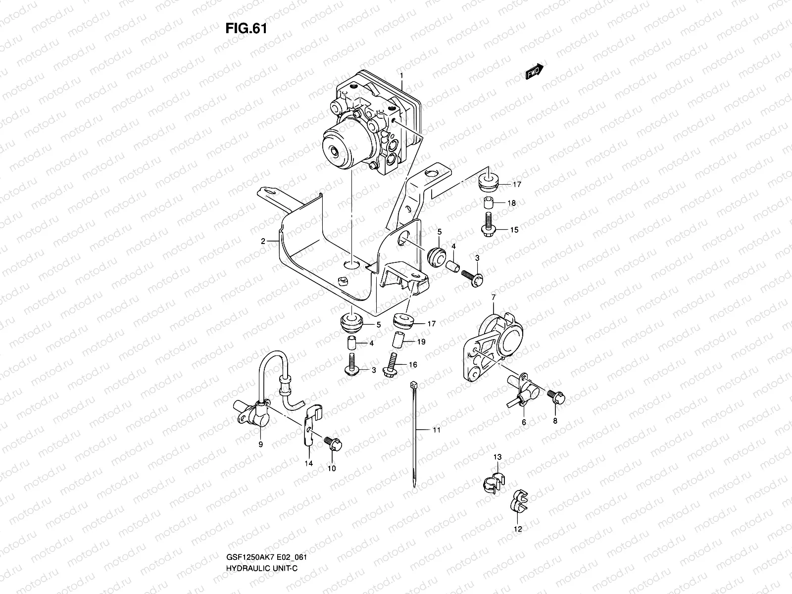 61 - HYDRAULIC UNIT (GSF1250AK7/SAK7/AK8/SAK8/AK9/SAK9/SAZK9/SL0/SAL0)