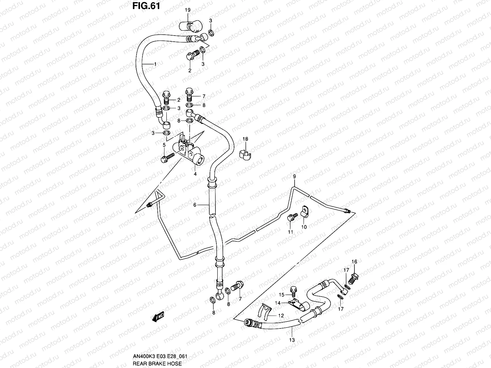 61 - REAR BRAKE HOSE
