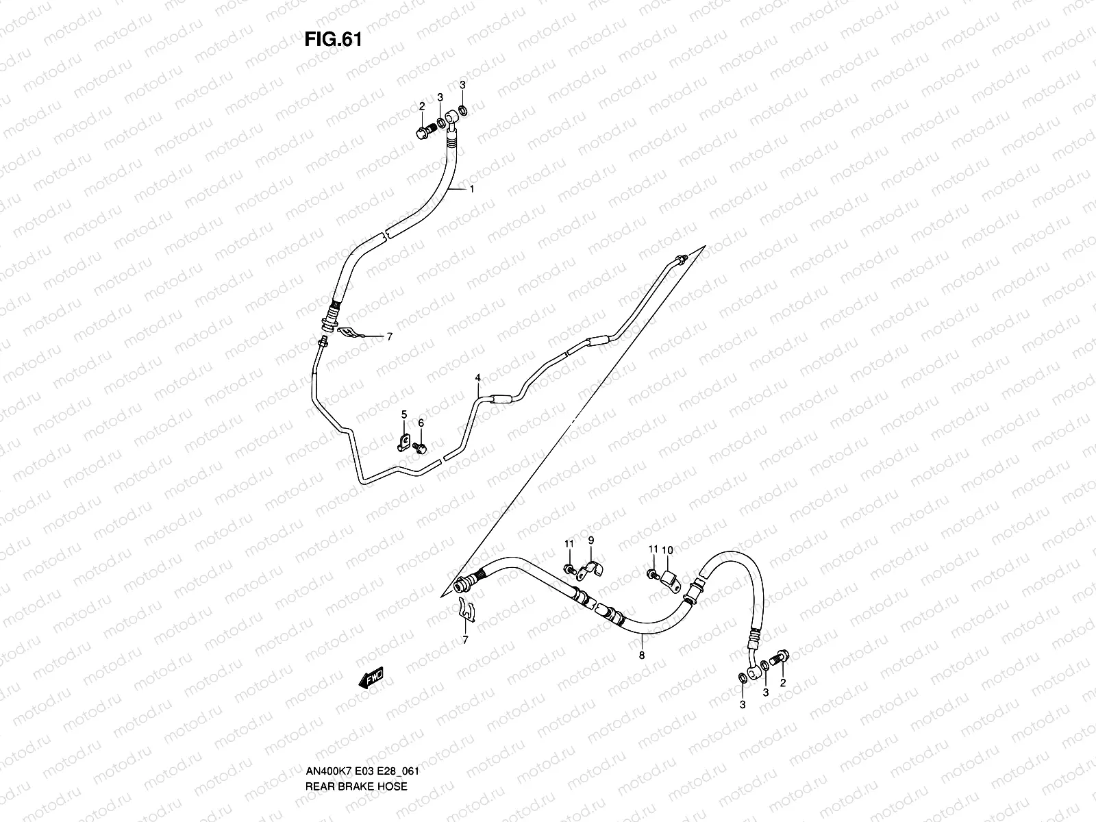 61 - REAR BRAKE HOSE (AN400K7/K8/K9/L0)
