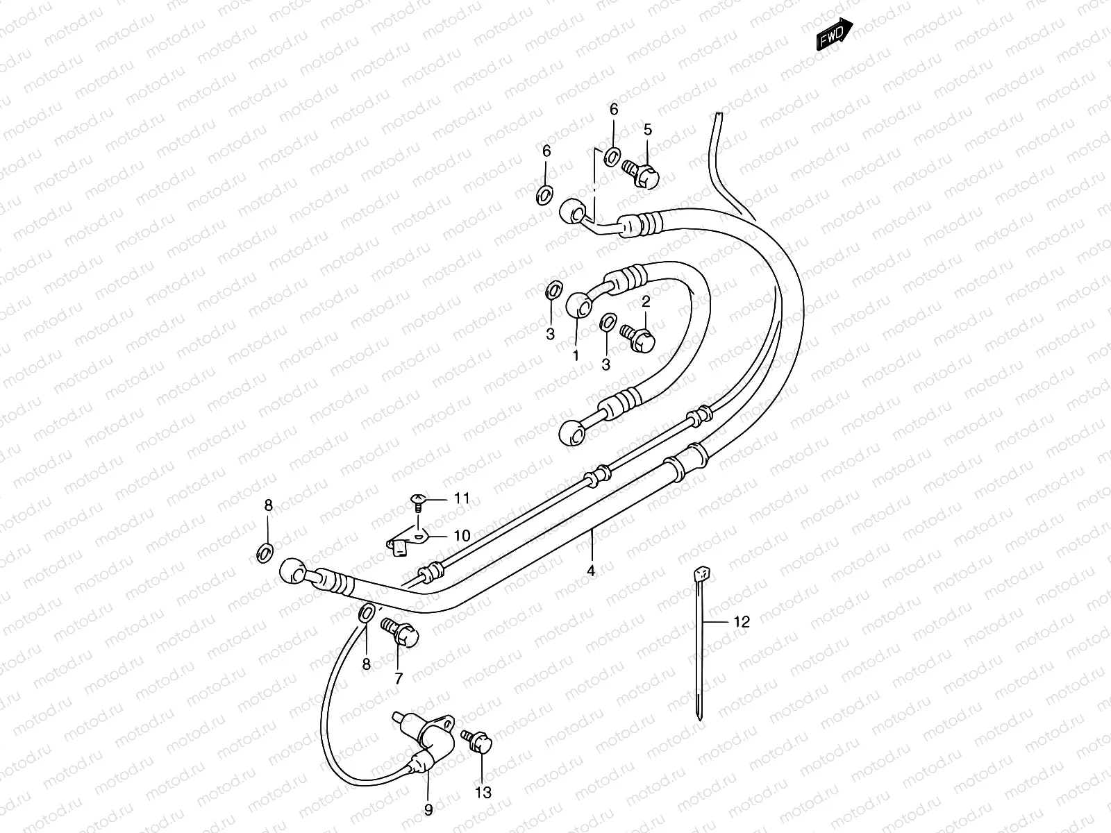 61 - REAR BRAKE HOSE (GSF1200SAV/SAW/SAX/SAY)