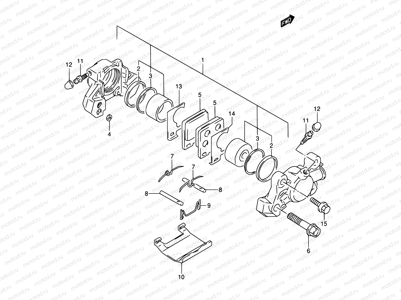 61 - REAR CALIPER (MODEL P/R)