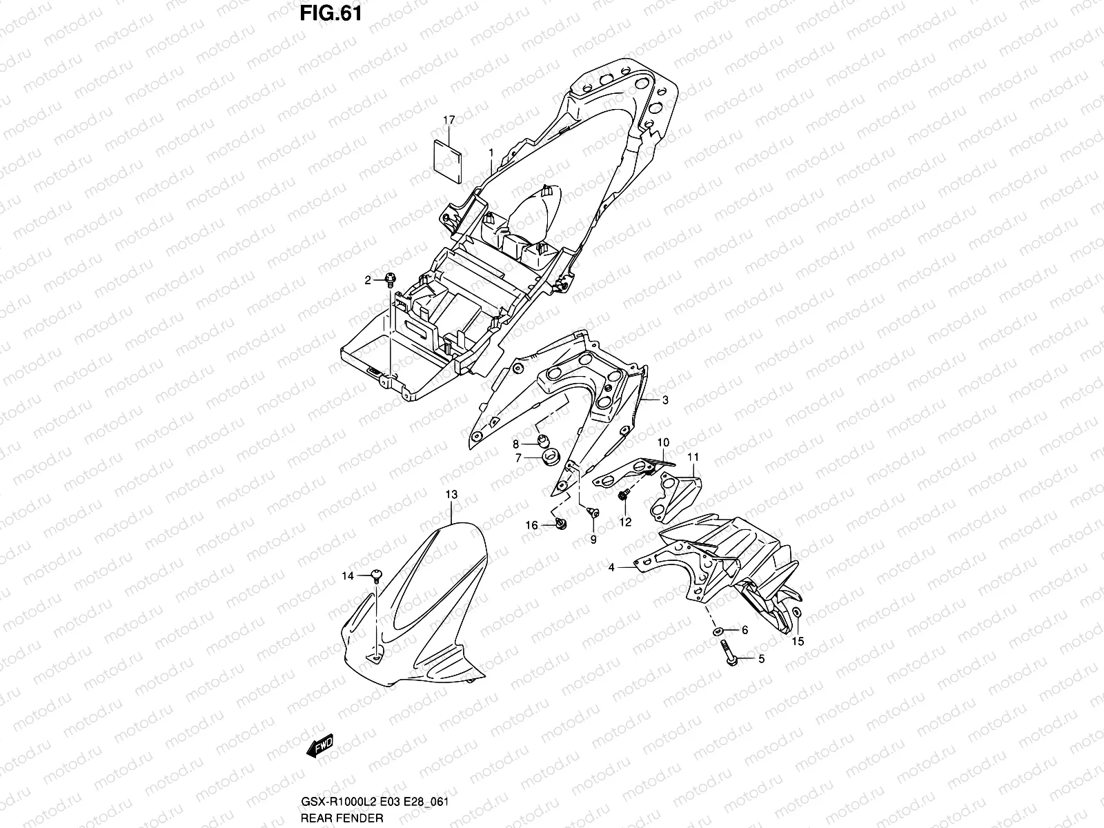 61 - REAR FENDER