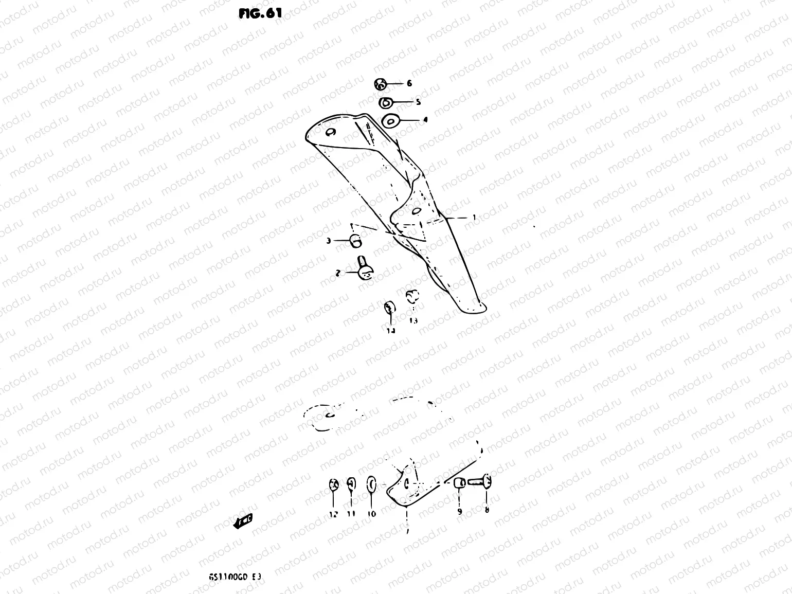 61 - REAR FENDER EXTENSION (OPTIONAL)