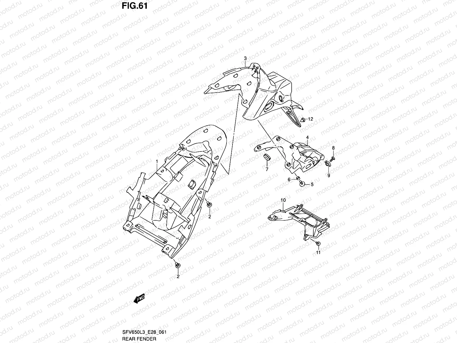 61 - REAR FENDER (SFV650L3 E28)