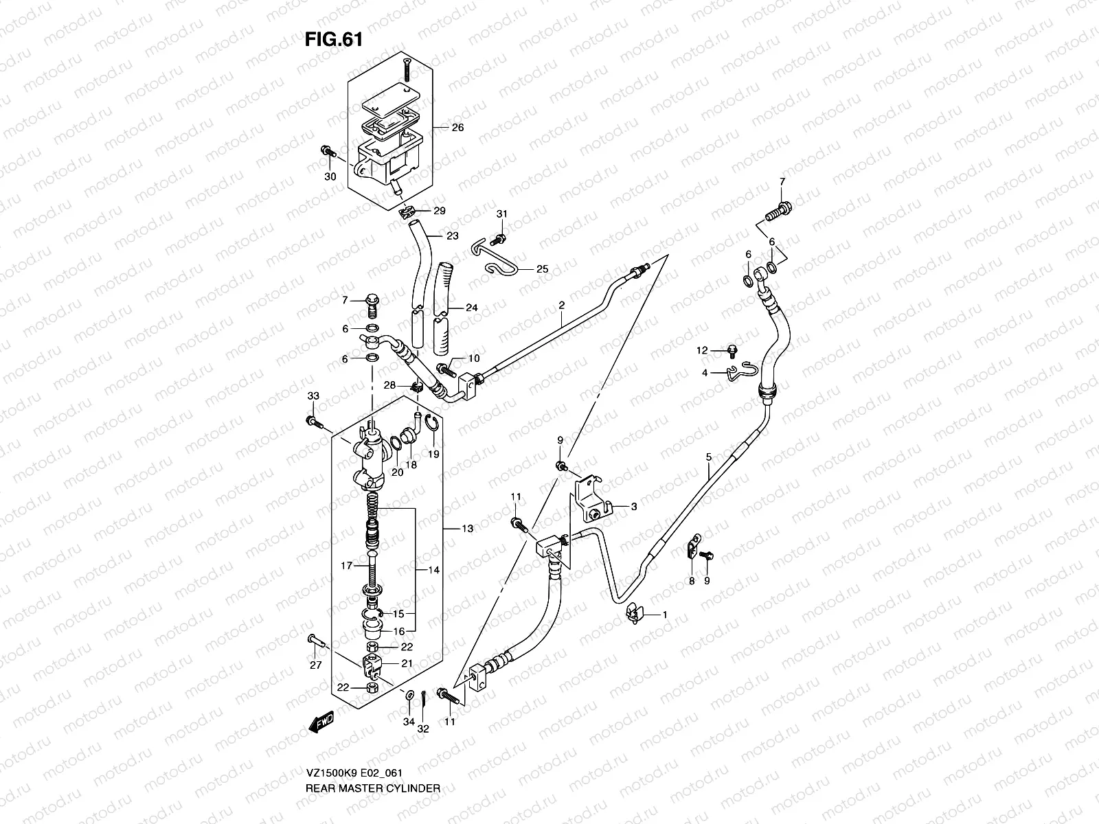 61 - REAR MASTER CYLINDER