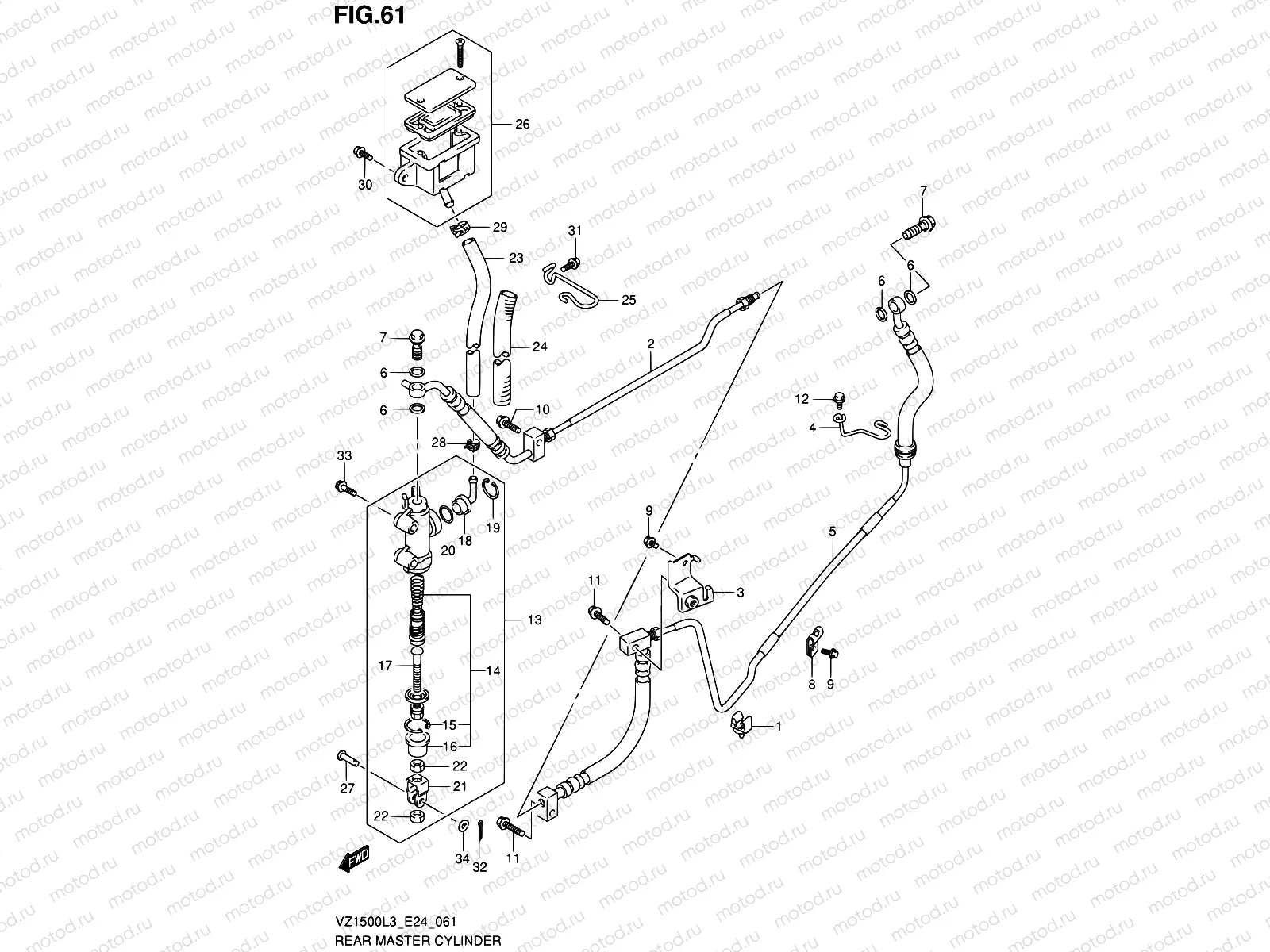 61 - REAR MASTER CYLINDER
