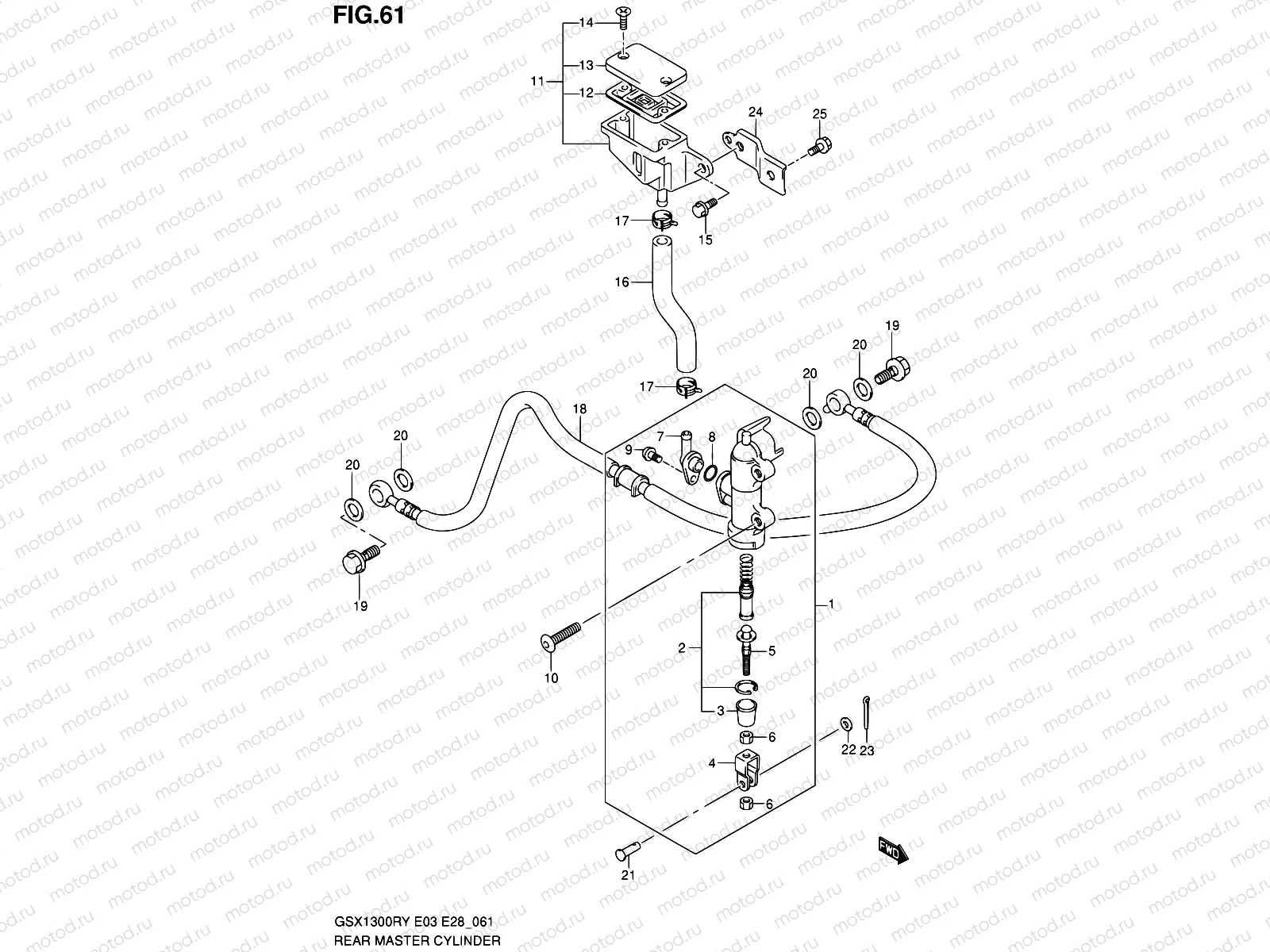 61 - REAR MASTER CYLINDER (MODEL X/Y/K1/K2)