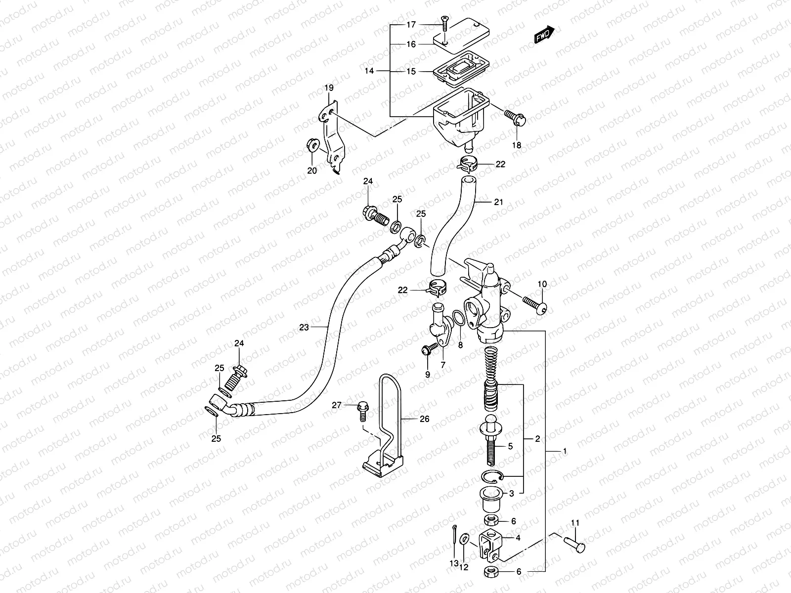 61 - REAR MASTER CYLINDER (SV1000SK3/S1K3/S2K3)
