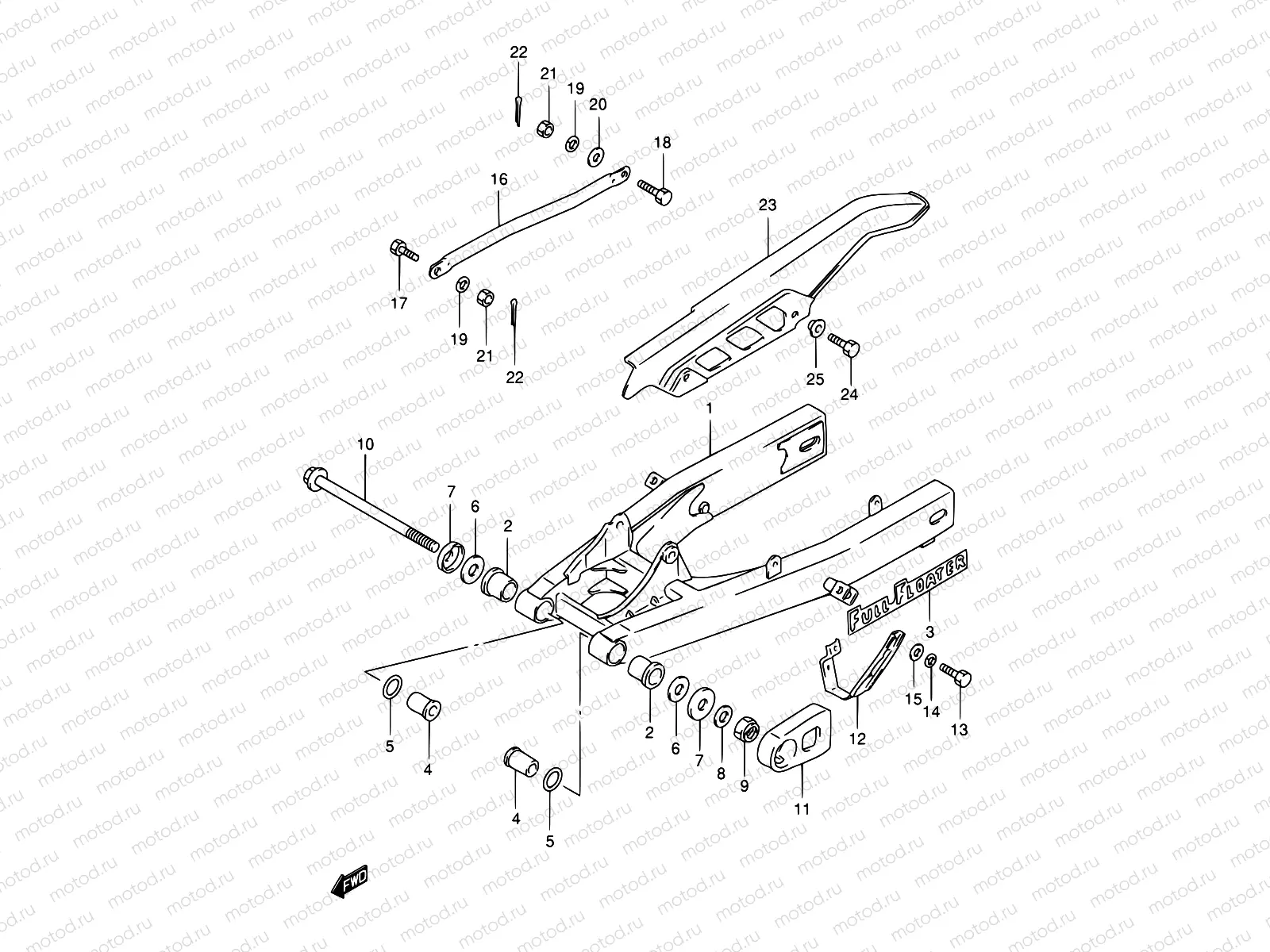 61 - REAR SWINGING ARM (MODEL L/N/R)