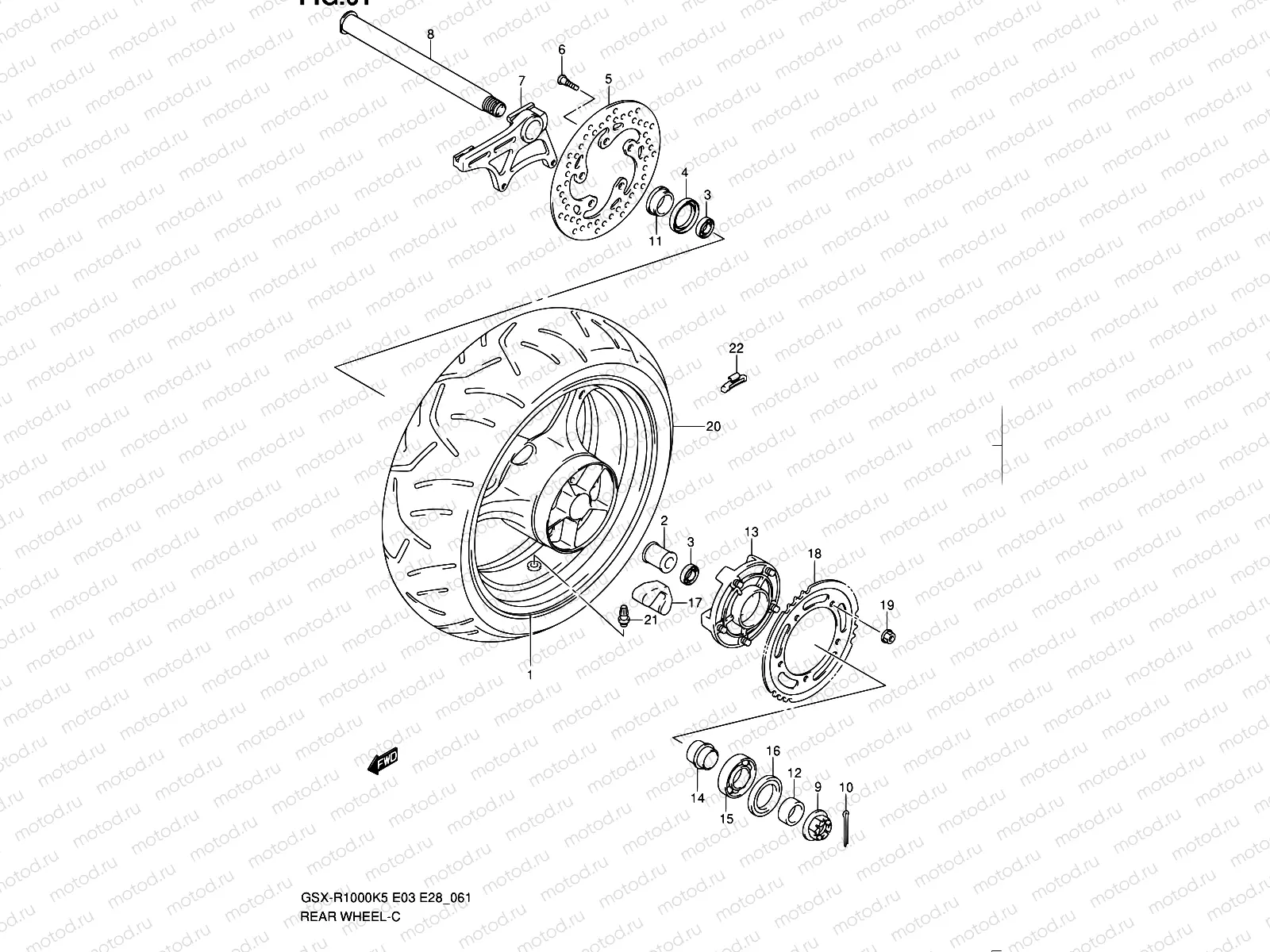 61 - REAR WHEEL