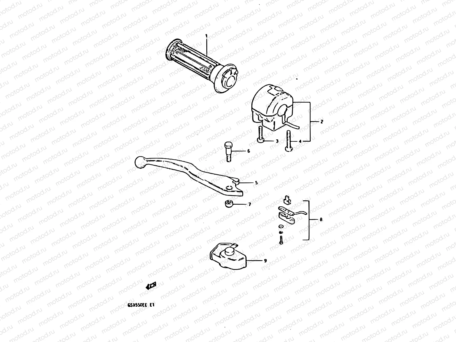 61 - RIGHT HANDLE SWITCH (GSX550ESD/ESE/EFE)