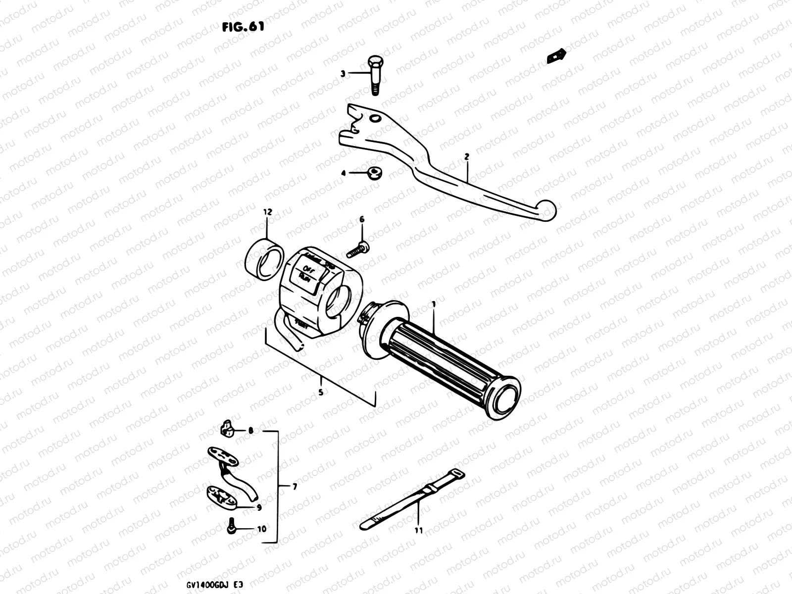 61 - RIGHT HANDLE SWITCH GV1400GTG