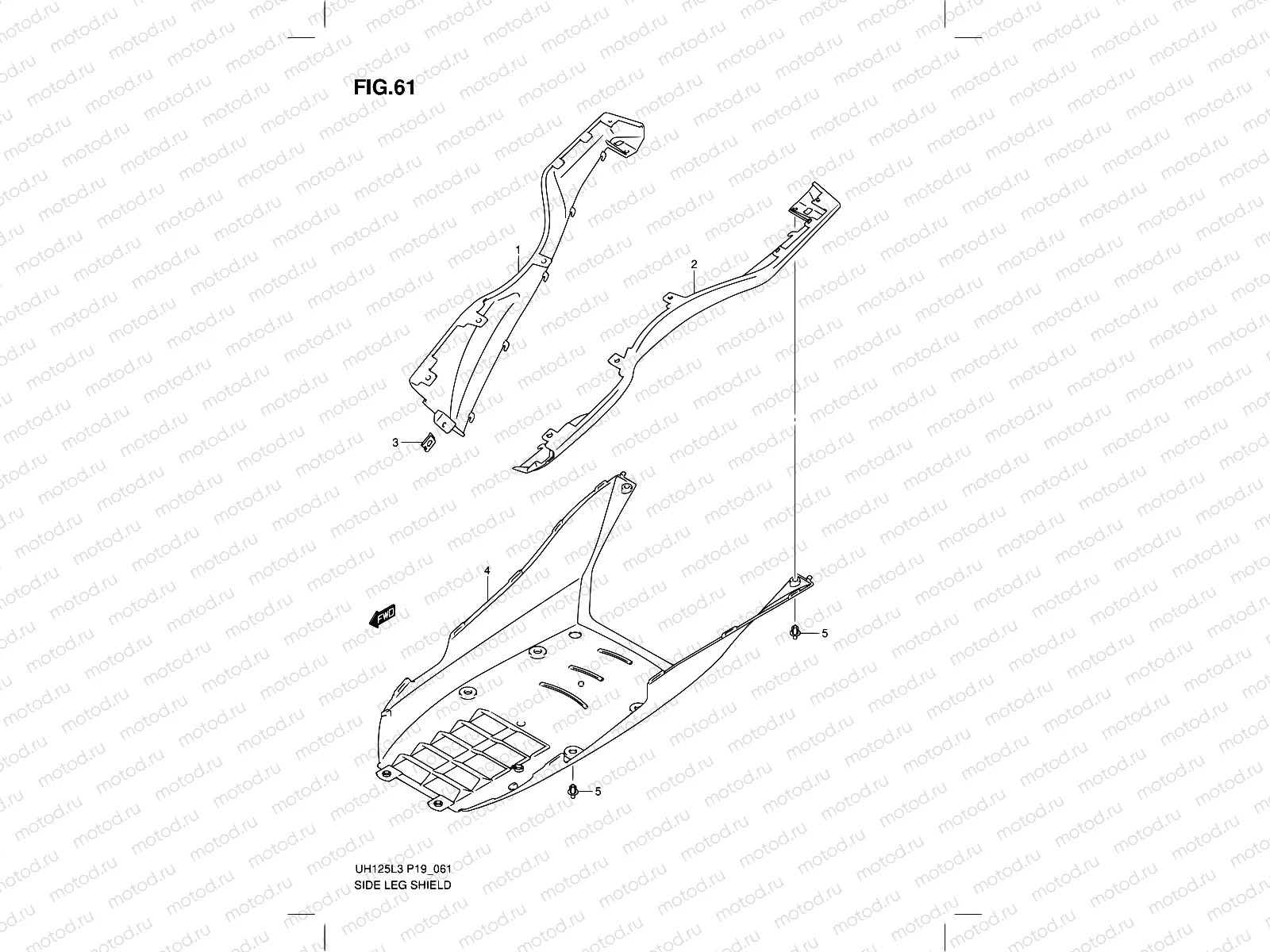 61 - SIDE LEG SHIELD (UH125ZEL3 P19)