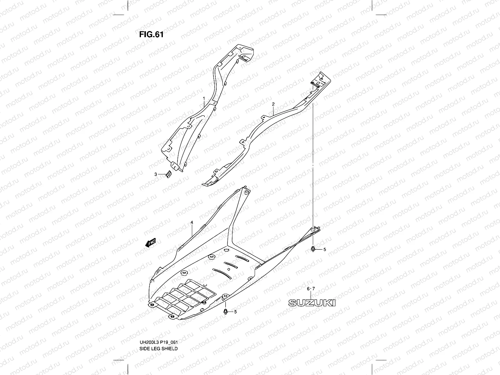 61 - SIDE LEG SHIELD (UH200ZRL3 P19)