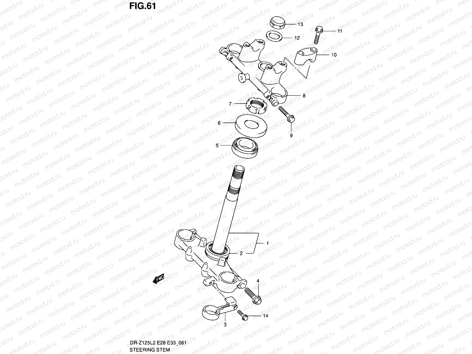 61 - STEERING STEM (DR-Z125LL2 E33)