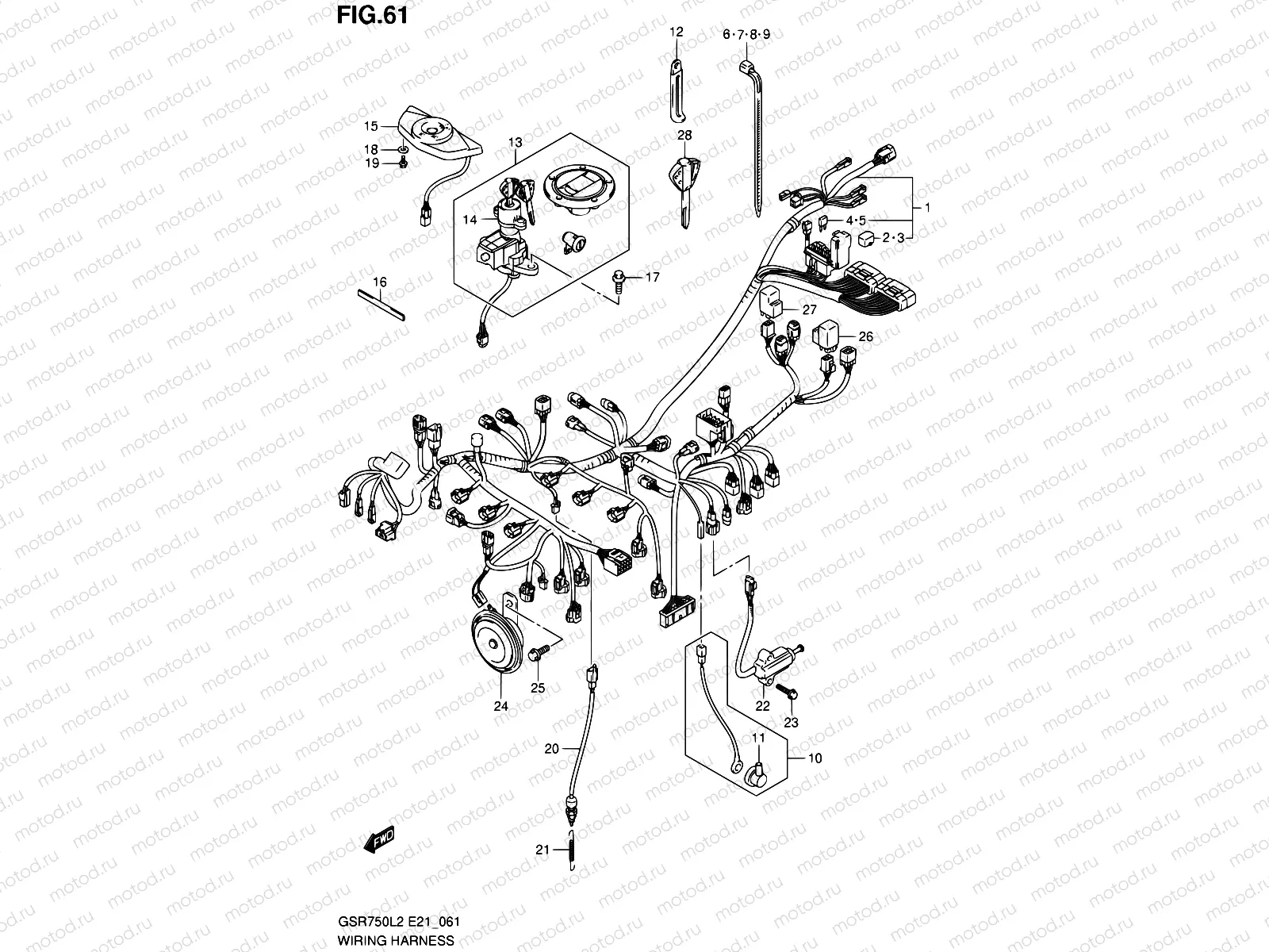 61 - WIRING HARNESS (GSR750AL2 E21)