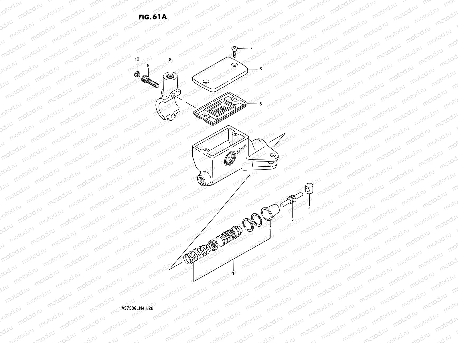 61A - CLUTCH MASTER CYLINDER (VS750GLFJ/GLFK)