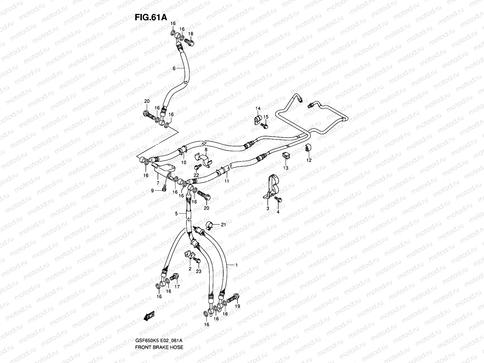 61A - FRONT BRAKE HOSE (GSF650AK5/UAK5/AK6/UAK6/AK6/UAK6)