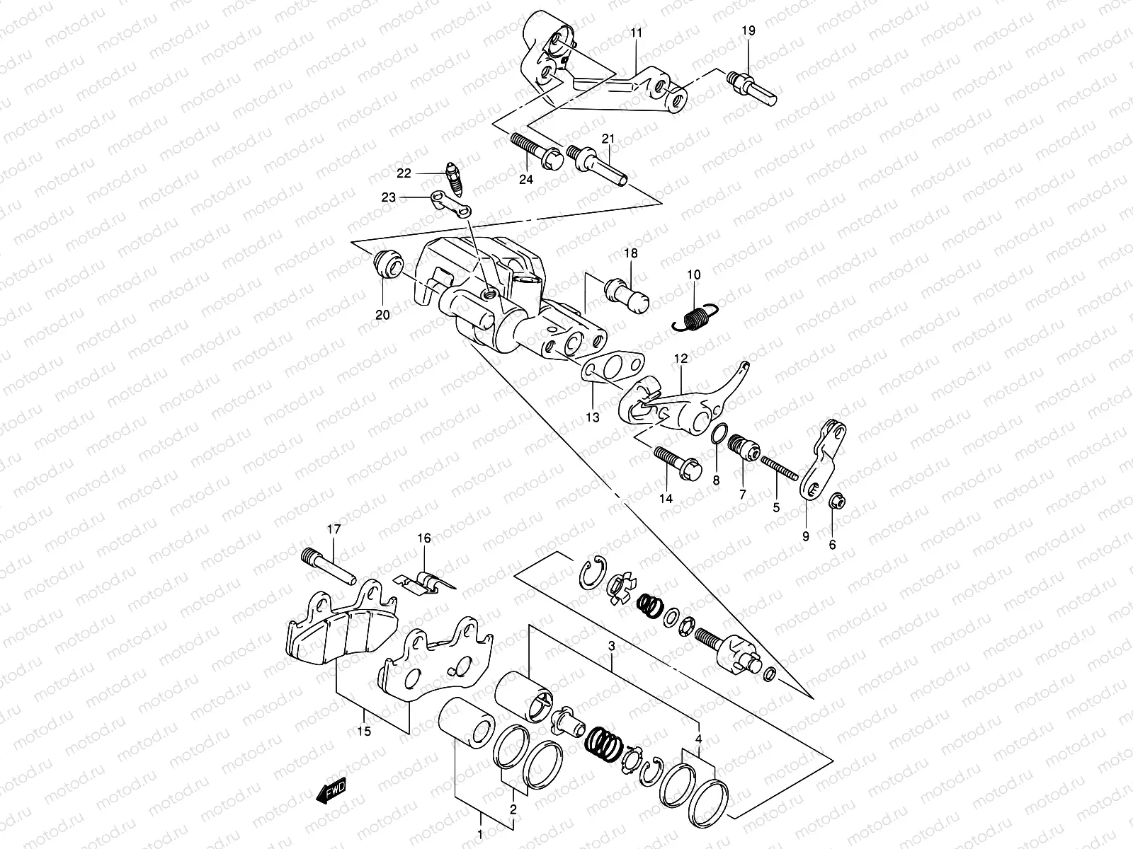 61A - REAR CALIPER (MODEL K1/K2)