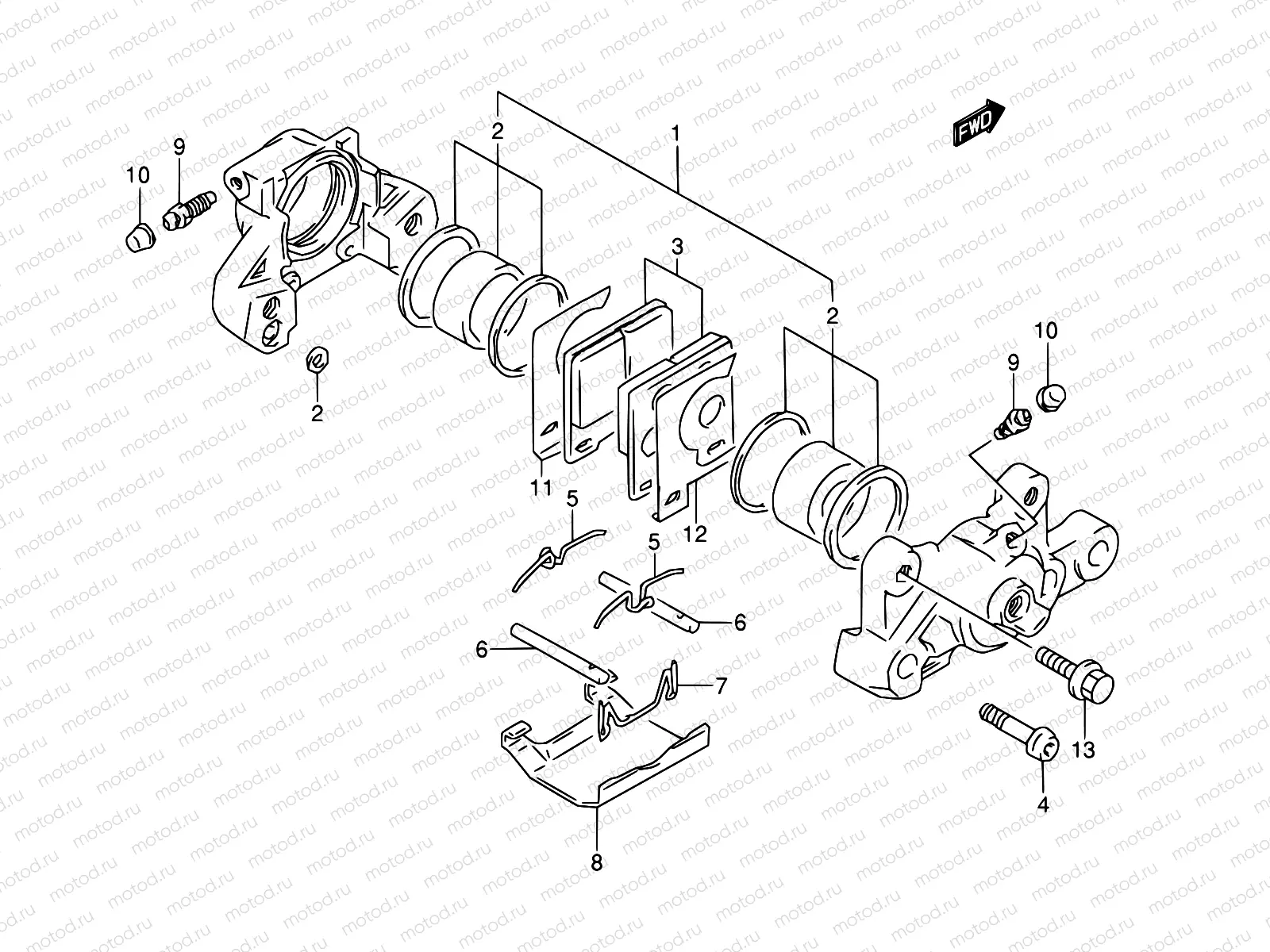 61A - REAR CALIPER (MODEL S/T/V/W)