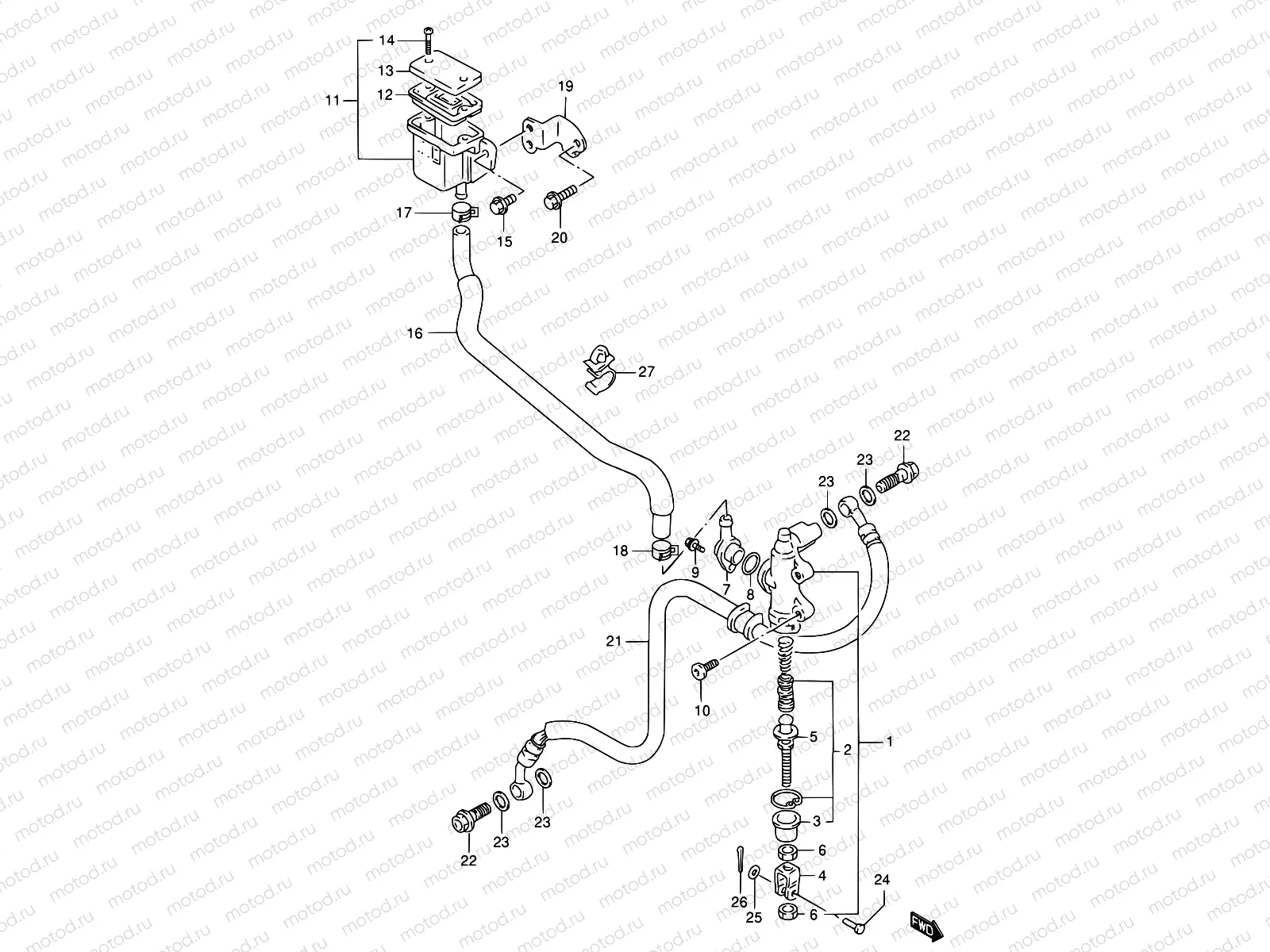 61A - REAR MASTER CYLINDER (MODEL S/T/V/W)