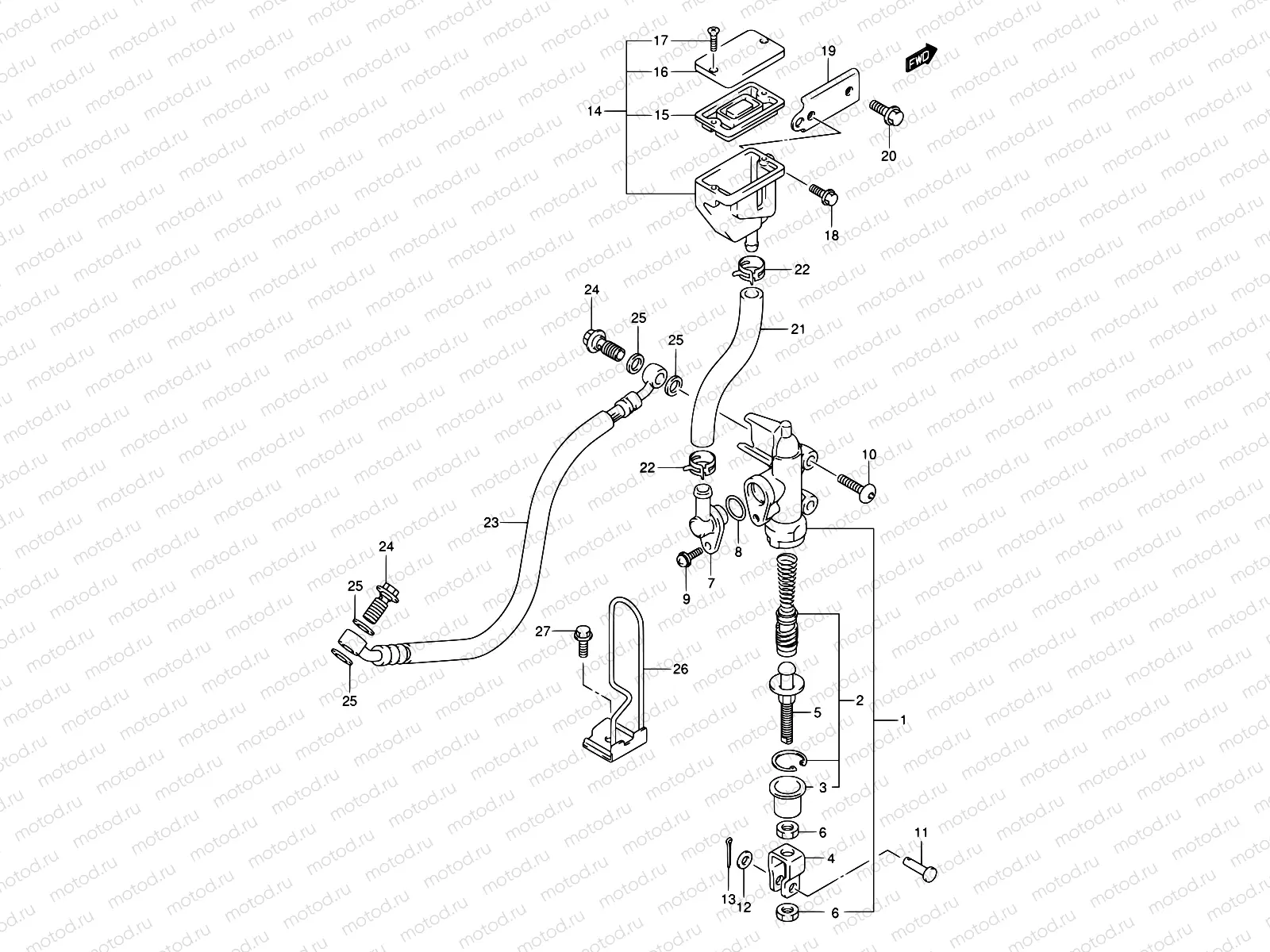 61A - REAR MASTER CYLINDER (SV1000K3/U1K3/U2K3/K4/U1K4U2K4/SK4/S1K4/S2K4)
