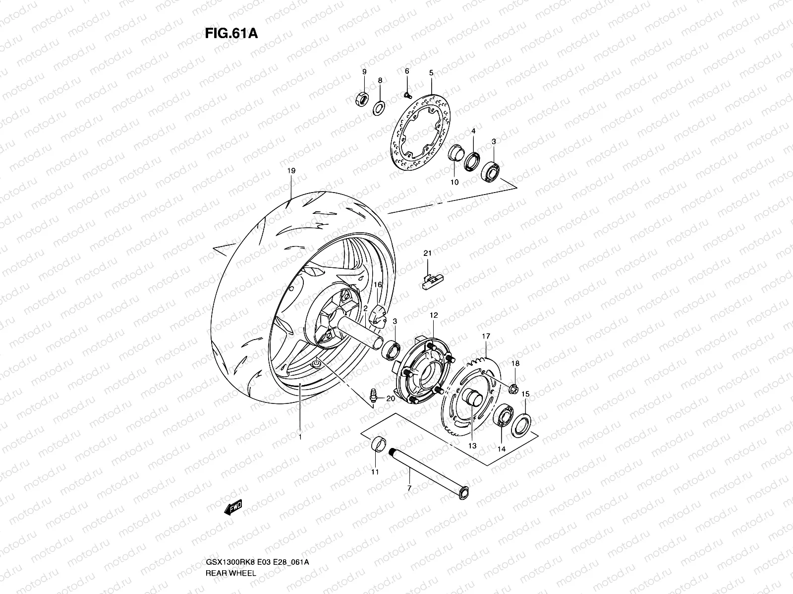 61A - REAR WHEEL (MODEL L0)