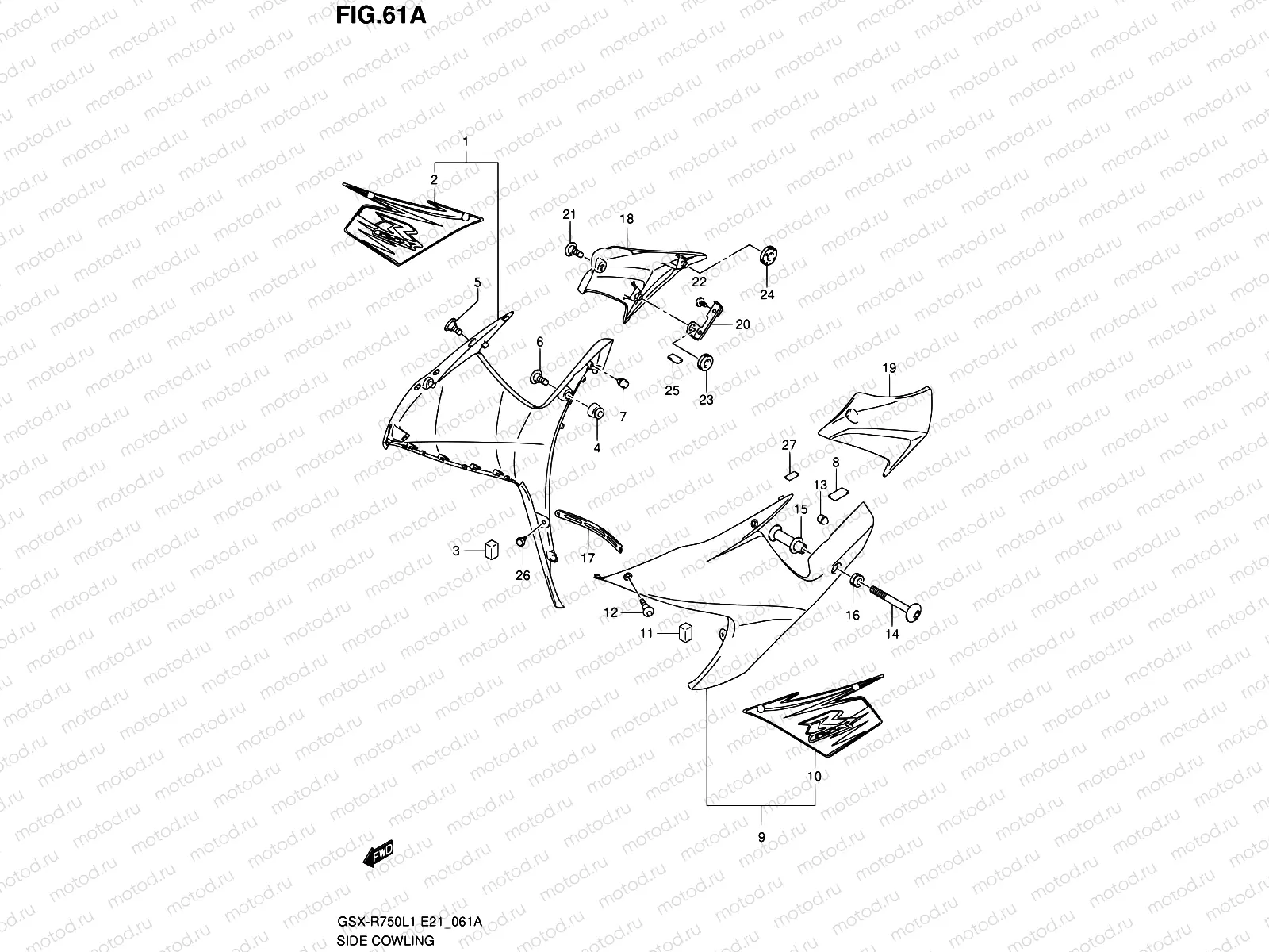 61A - SIDE COWLING (YVB)