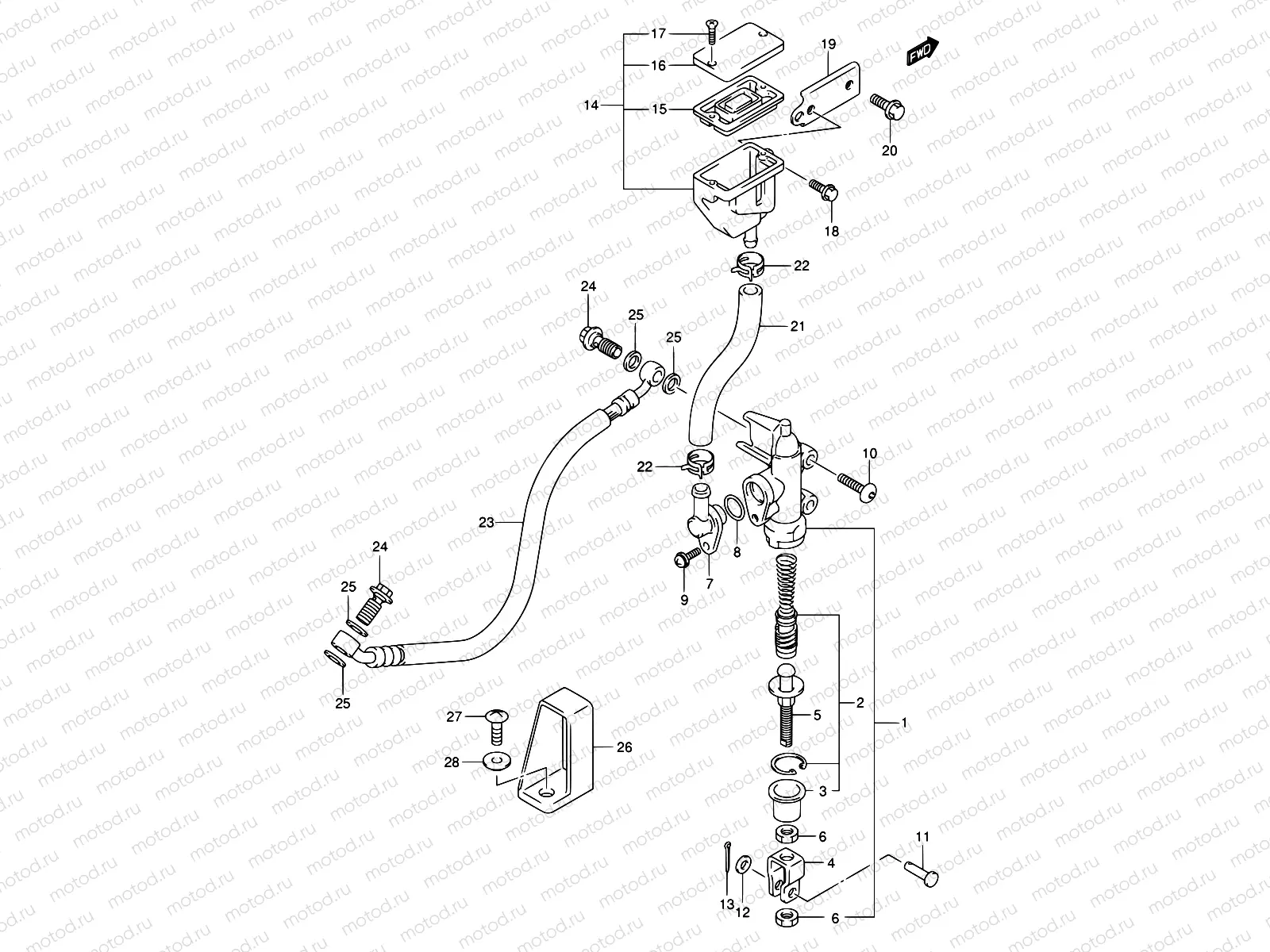 61B - REAR MASTER CYLINDER (SV1000K5/U1K5/U2K5/SK5/S1K5/S2K5)